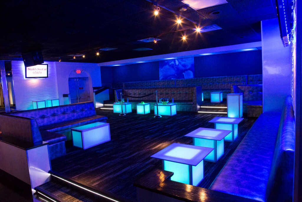 Tables and lounge seating inside Steel Event Space